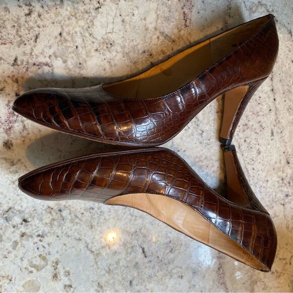 Rayne London $540 Vtg. EVITA Croc Leather Heels sz 9.5 NN (AA) EUC - Picture 5 of 13